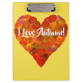 Ik hou van de herfst.—Red Aspen Leaf Heart 1 Klembord (Voorkant)