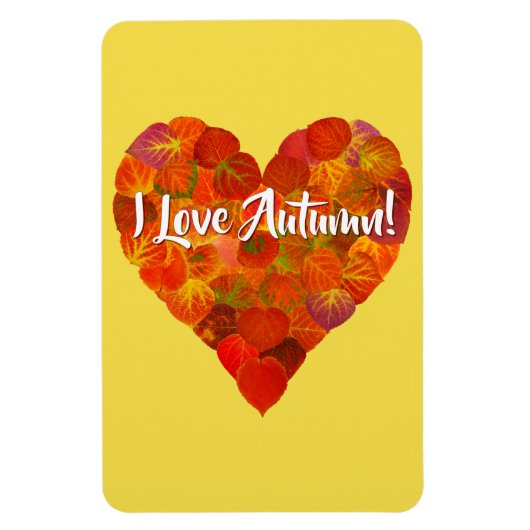 Ik hou van de herfst.—Red Aspen Leaf Heart 1 Magneet (Verticaal)
