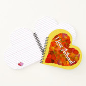 Ik hou van de herfst.—Red Aspen Leaf Heart 1 Notitieboek (Binnen)