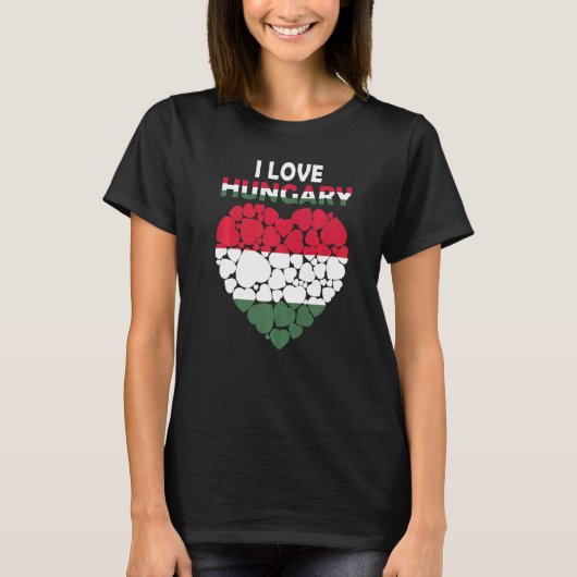 Ik hou van de Hongaarse vlag als Hongaars Hongarij T-shirt (Voorkant)