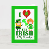 Ik hou van de Ieren en mijn opa St. Patrick Kaart (Voorkant)