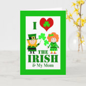 Ik hou van de Ieren en van mijn mama St. Patrick's Kaart (Gele Bloem)