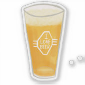 Ik hou van de illustratie van bier Craft Beer Sticker (Voorkant)