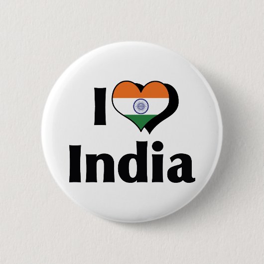Ik hou van de Indiase vlag Ronde Button 5,7 Cm (Voorkant)