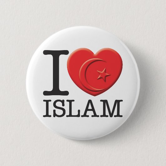 Ik hou van de islam ronde button 5,7 cm (Voorkant)