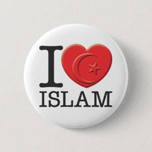 Ik hou van de islam ronde button 5,7 cm