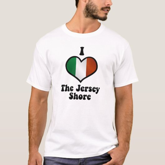 Ik hou van de Italiaanse vlag Jersey Shore NJ T-shirt (Voorkant)