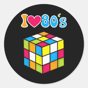 Ik hou van de jaren 80-80 Halloween Party-80 outfi Ronde Sticker