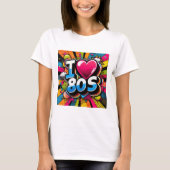 Ik hou van de jaren 80 retro design t-shirt (Voorkant)