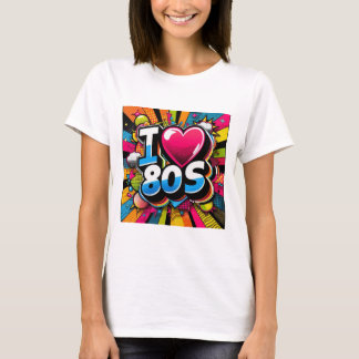 Ik hou van de jaren 80 retro design t-shirt