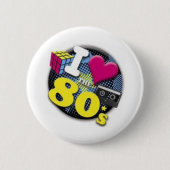 Ik hou van de jaren 80 ronde button 5,7 cm (Voorkant)