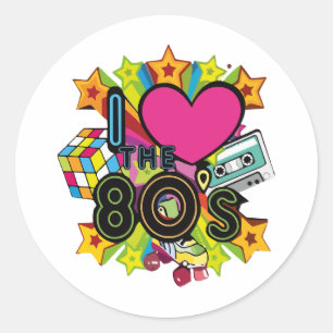 ik hou van de jaren 80 ronde sticker