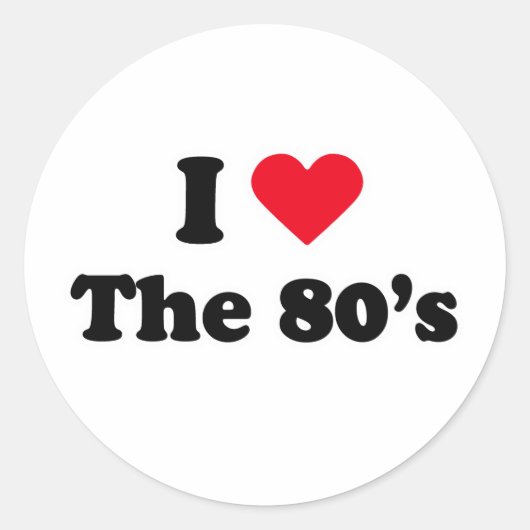 Ik hou van de jaren 80 ronde sticker (Voorkant)