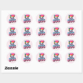 Ik hou van de jaren 80 ronde sticker (Vel)