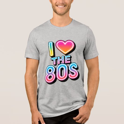 Ik hou van de jaren 80 Tri-Blend shirt (Voorkant)