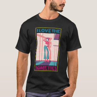 Ik hou van de jaren 90 Retro stijl 90s thema PA T-shirt
