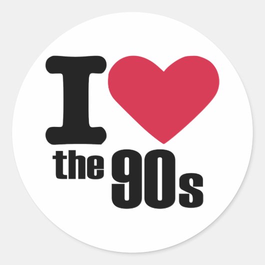 Ik hou van de jaren '90. ronde sticker (Voorkant)