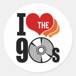 Ik hou van de jaren '90 ronde sticker