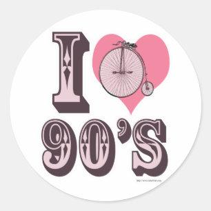 Ik hou van de jaren '90 ronde sticker