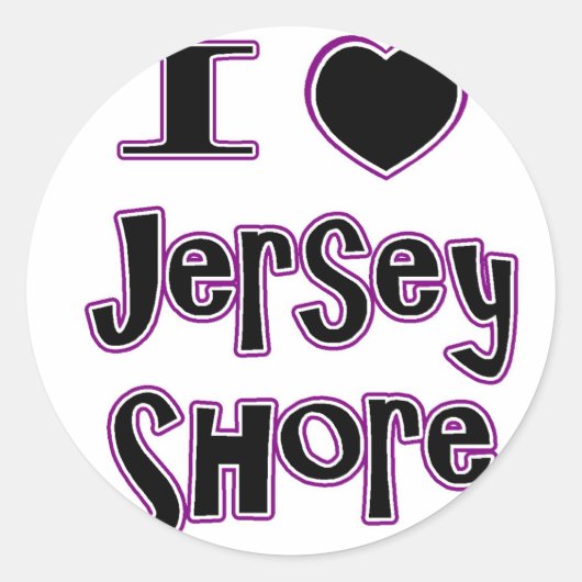 Ik hou van de jersey kust ronde sticker (Voorkant)