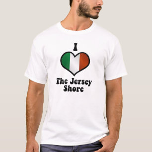 Ik hou van de Jersey Shore NJ Italiaanse vlag T-shirt