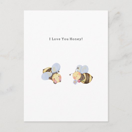 Ik hou van de Kaart van de Honey Bee Illustration  (Voorkant)