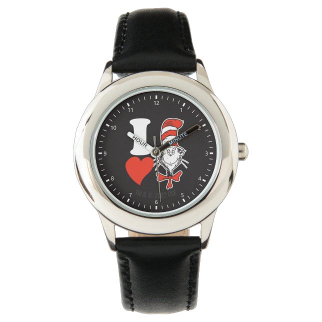Ik hou van de Kat met de Hoed Horloge (Voorkant)