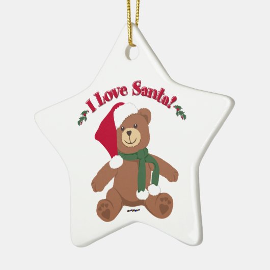 Ik hou van de Kerstman! KerstTeddy Bear Keramisch Ornament (Links)