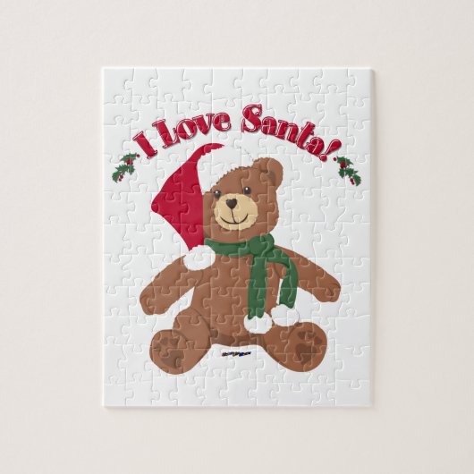 Ik hou van de Kerstman! KerstTeddy Bear Legpuzzel (Verticaal)