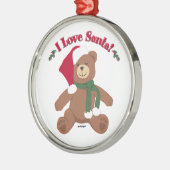 Ik hou van de Kerstman! KerstTeddy Bear Metalen Ornament (Links)