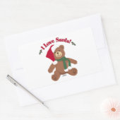 Ik hou van de Kerstman! KerstTeddy Bear Rechthoekige Sticker (Envelop)