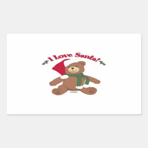 Ik hou van de Kerstman! KerstTeddy Bear Rechthoekige Sticker