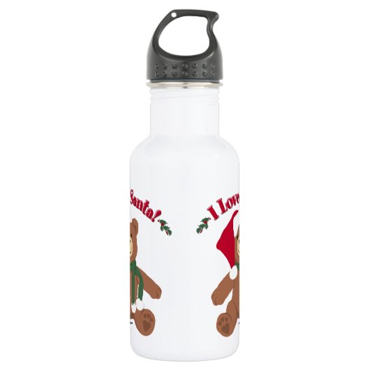 Ik hou van de Kerstman! KerstTeddy Bear Waterfles (Voorkant)