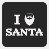 Ik hou van de kerstman vierkante sticker (Voorkant)