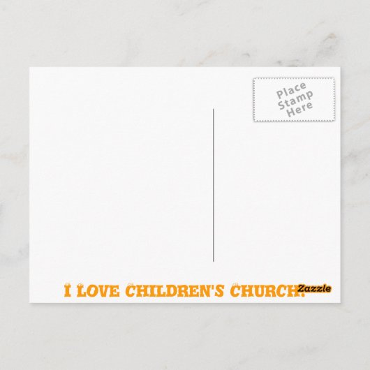 Ik hou van de kinderkerk! briefkaart (Achterkant)