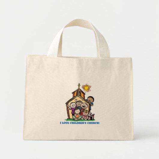 Ik hou van de kinderkerk! mini tote bag (Voorkant)