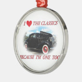 Ik hou van de klassiekers 2 metalen ornament (Links)