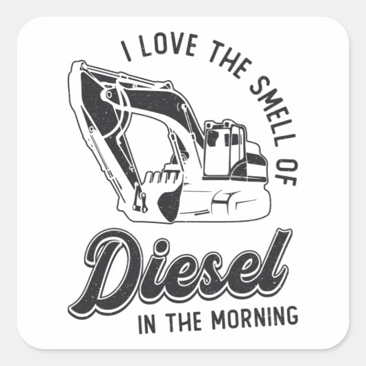 Ik hou van de kleine graafmachine-bouwer vierkante sticker (Voorkant)