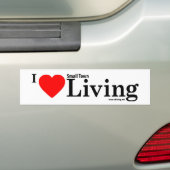 Ik hou van de kleine stad Living Bumpersticker (Op auto)