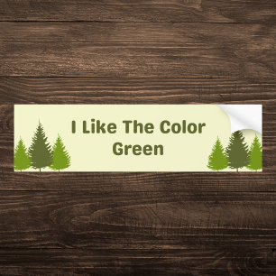 Ik hou van de kleur groen bos bumpersticker