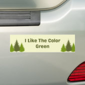 Ik hou van de kleur groen bos bumpersticker (Op auto)