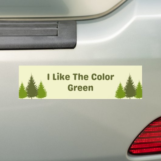 Ik hou van de kleur groen bos bumpersticker (Op auto)