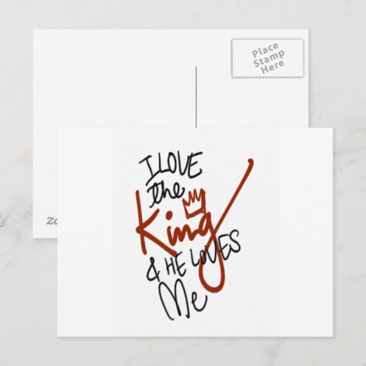 Ik hou van de koning en hij houdt van mij! briefkaart (Voorkant / Achterkant)