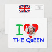 Ik hou van de koningin, koningin Elizabeth II Briefkaart (Voorkant / Achterkant)
