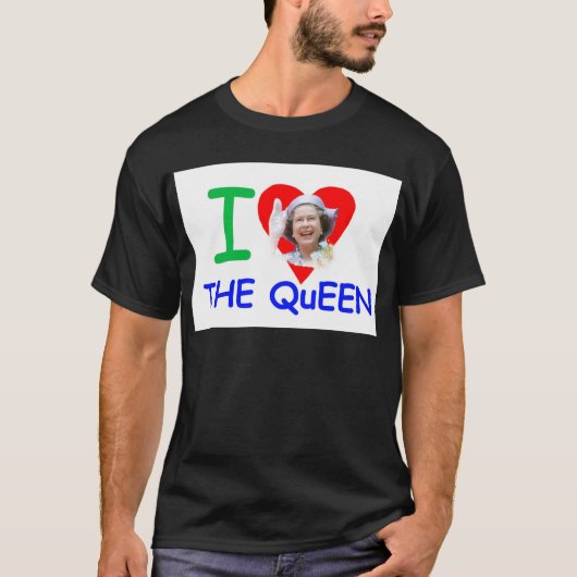Ik hou van de koningin, koningin Elizabeth II T-shirt (Voorkant)