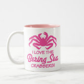 IK HOU VAN DE KRABBERS VAN HET BERENDE ZEE! TWEEKLEURIGE KOFFIEMOK (Links)