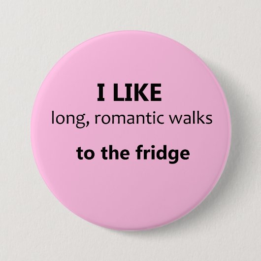 Ik hou van de lange Romantische Button - lichtroze (Voorkant)