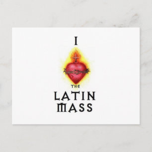Ik hou van de Latijnse Mass Sacred Heart van Jezus Briefkaart