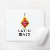 Ik hou van de Latijnse Mass Sacred Heart van Jezus Muismat (Met muis)