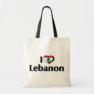 Ik hou van de Libanese vlag Tote Bag